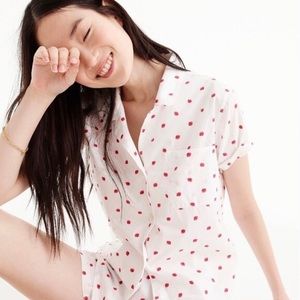 J.Crew Summer Pajama Short Set in Strawberries
